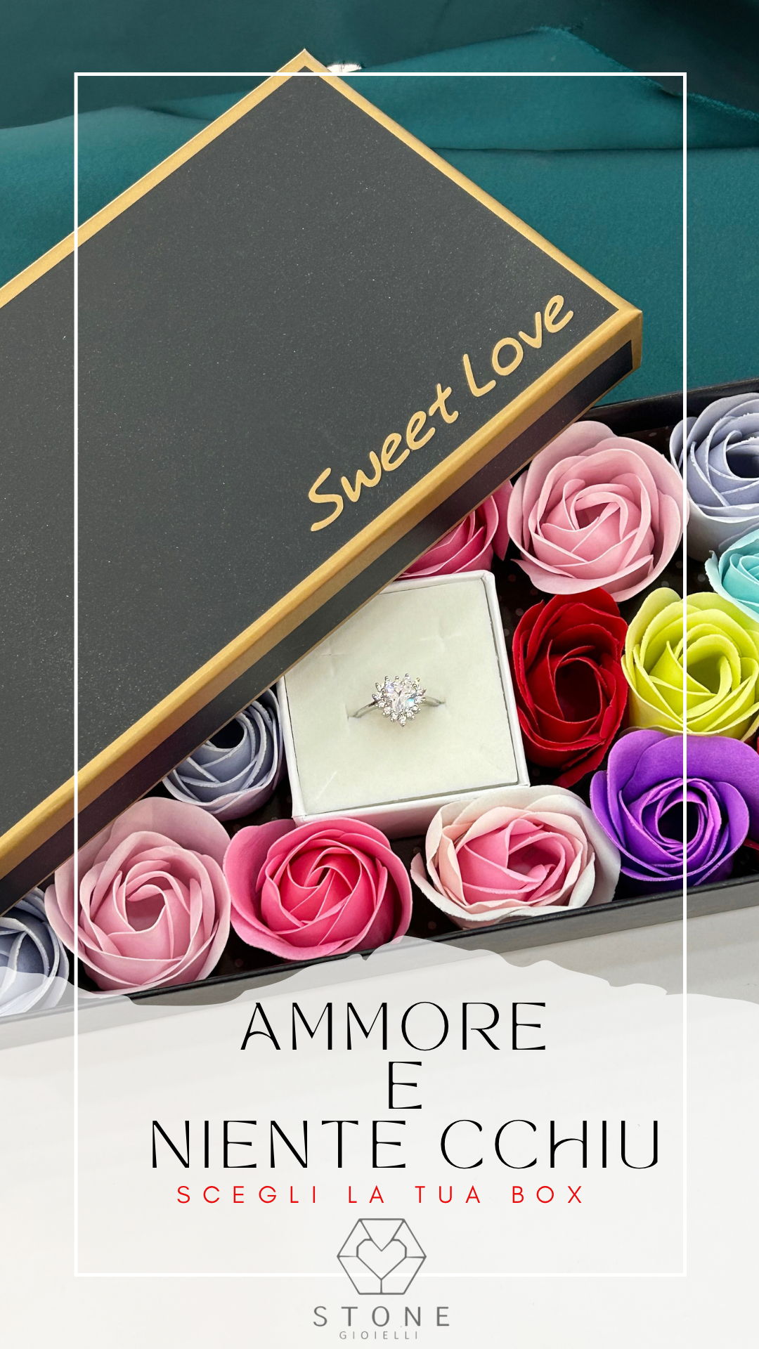 Box Tappeto di Rose Rainbow