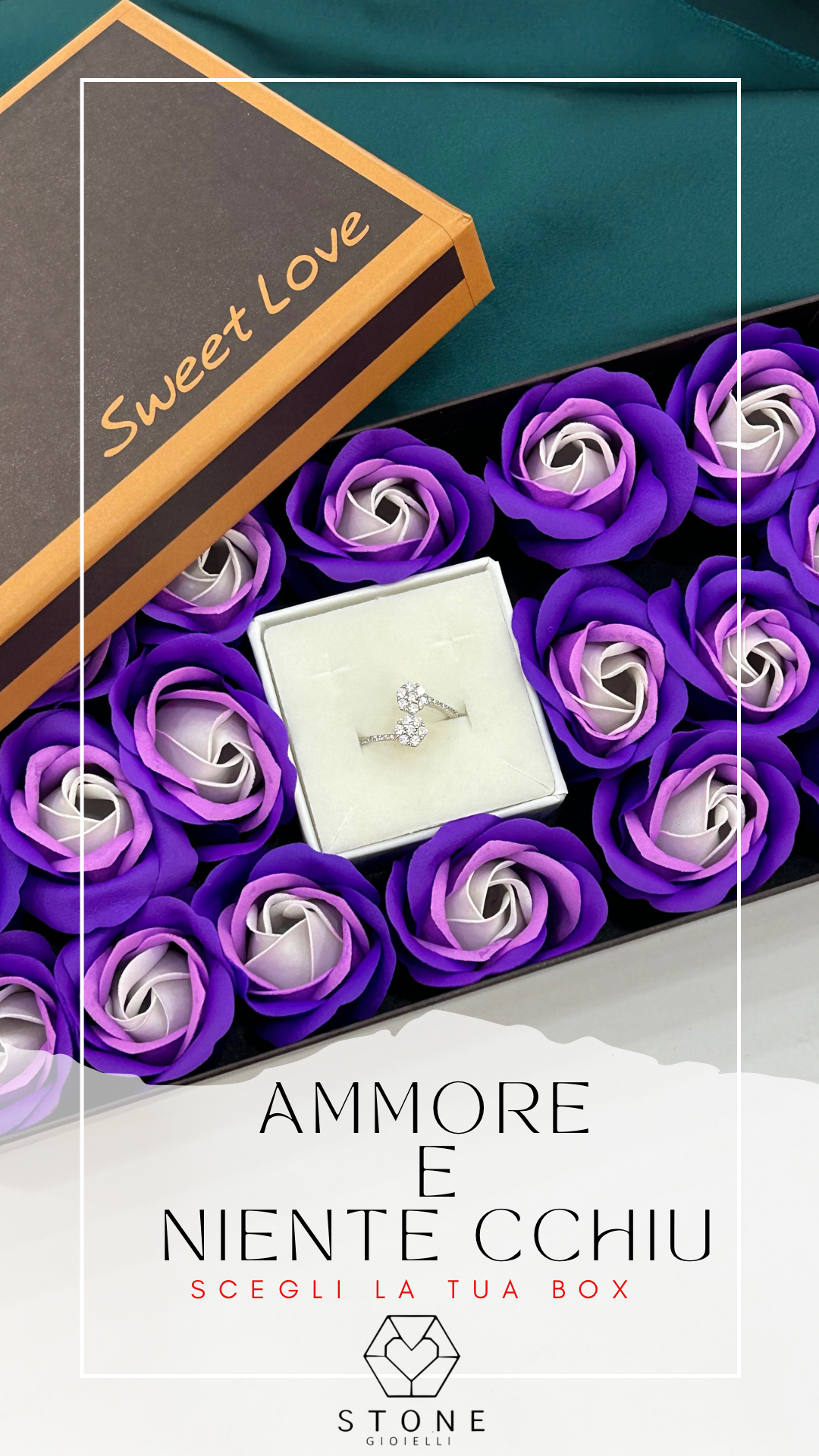 Box Tappeto di Rose Viola Degradè