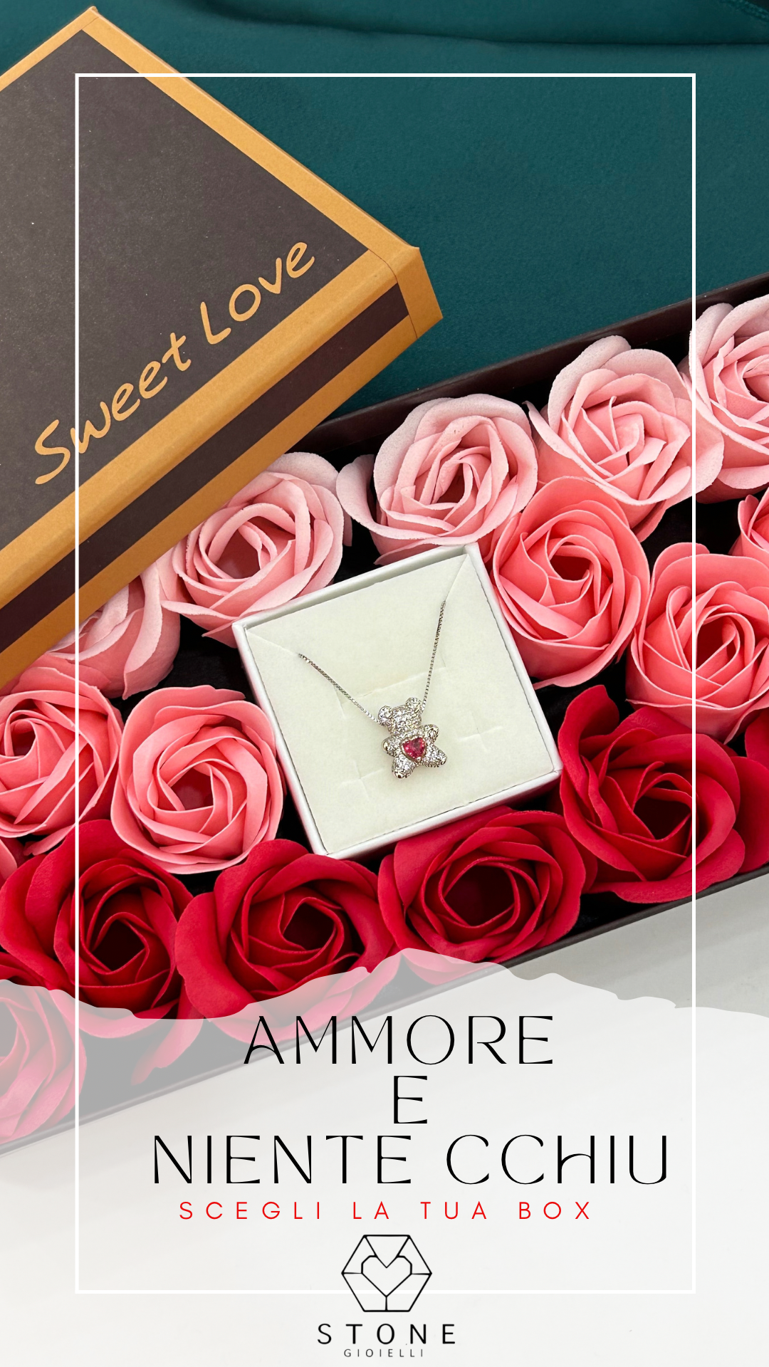 Box Tappeto di Rose Rosse Degradè