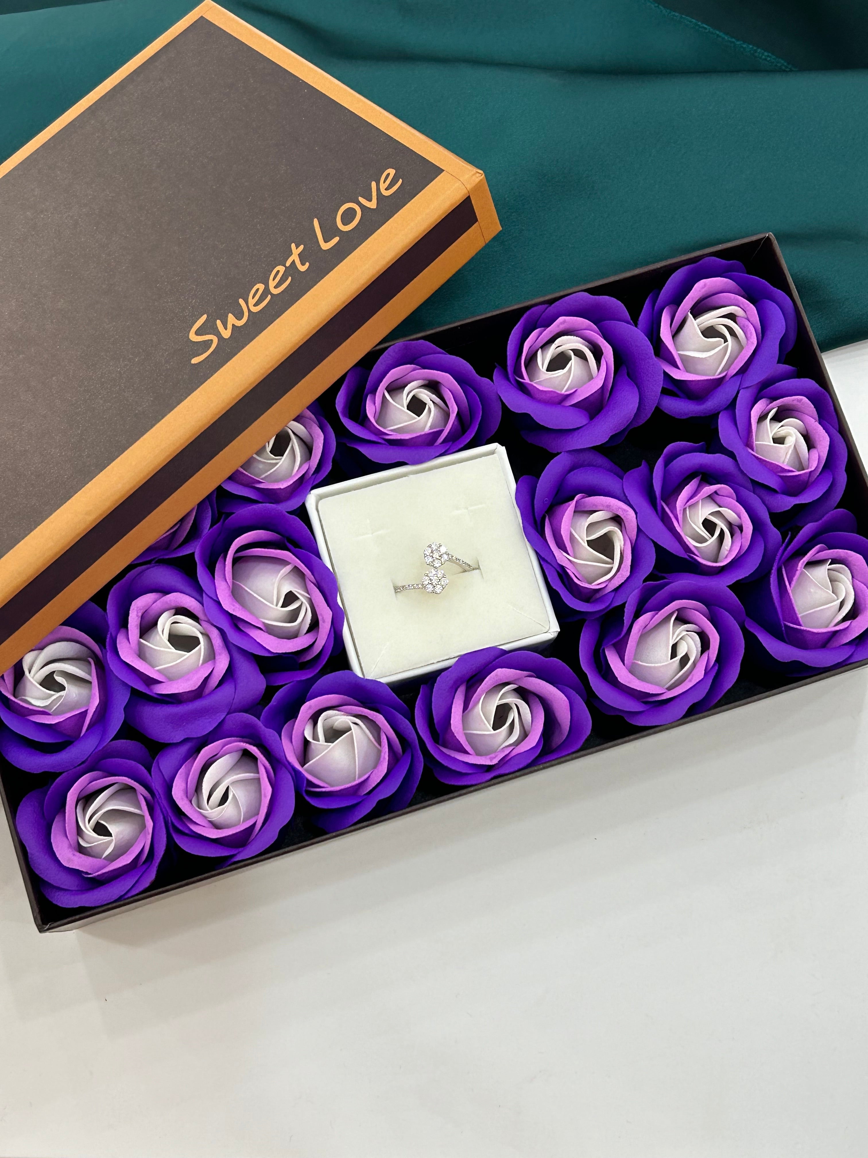 Box Tappeto di Rose Viola Degradè