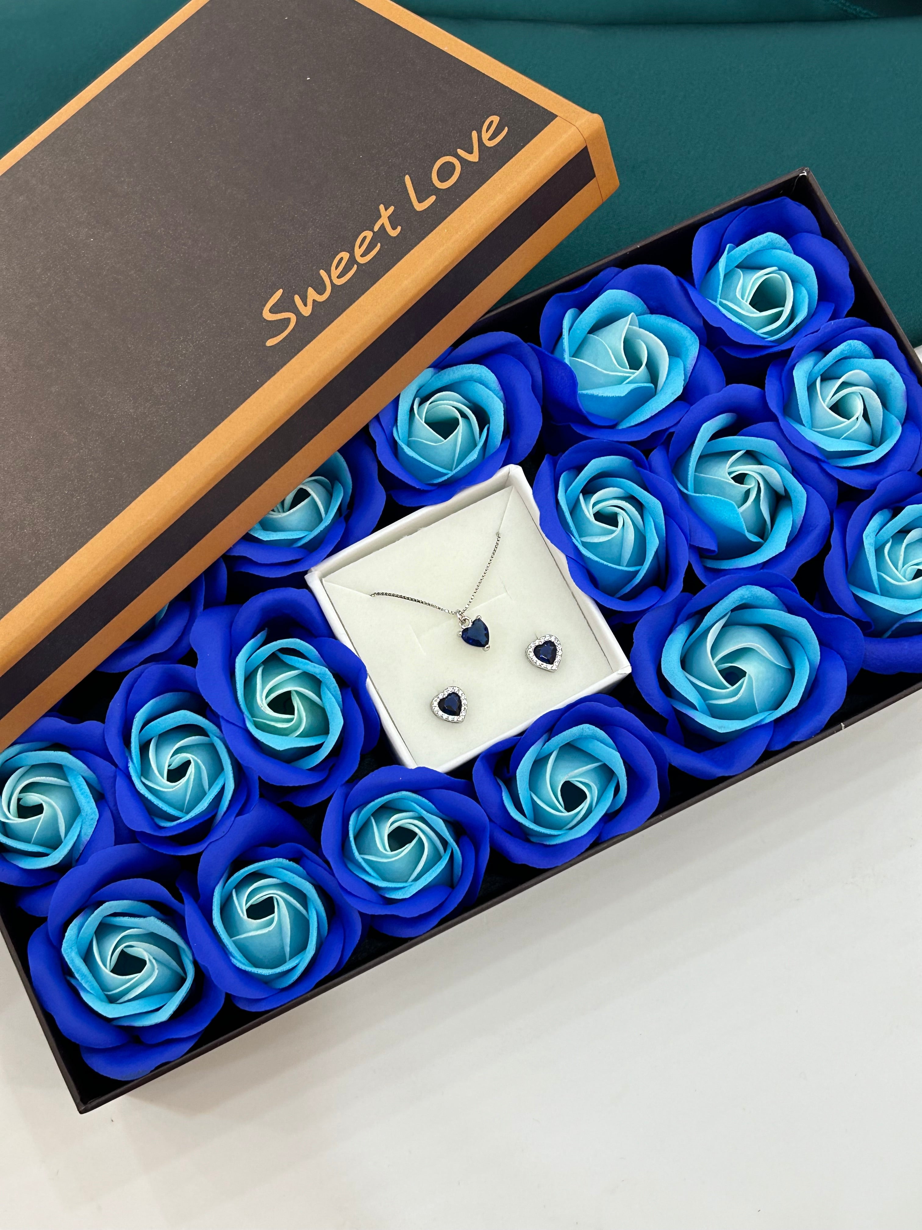 Box Tappeto di Rose Blu Degradè