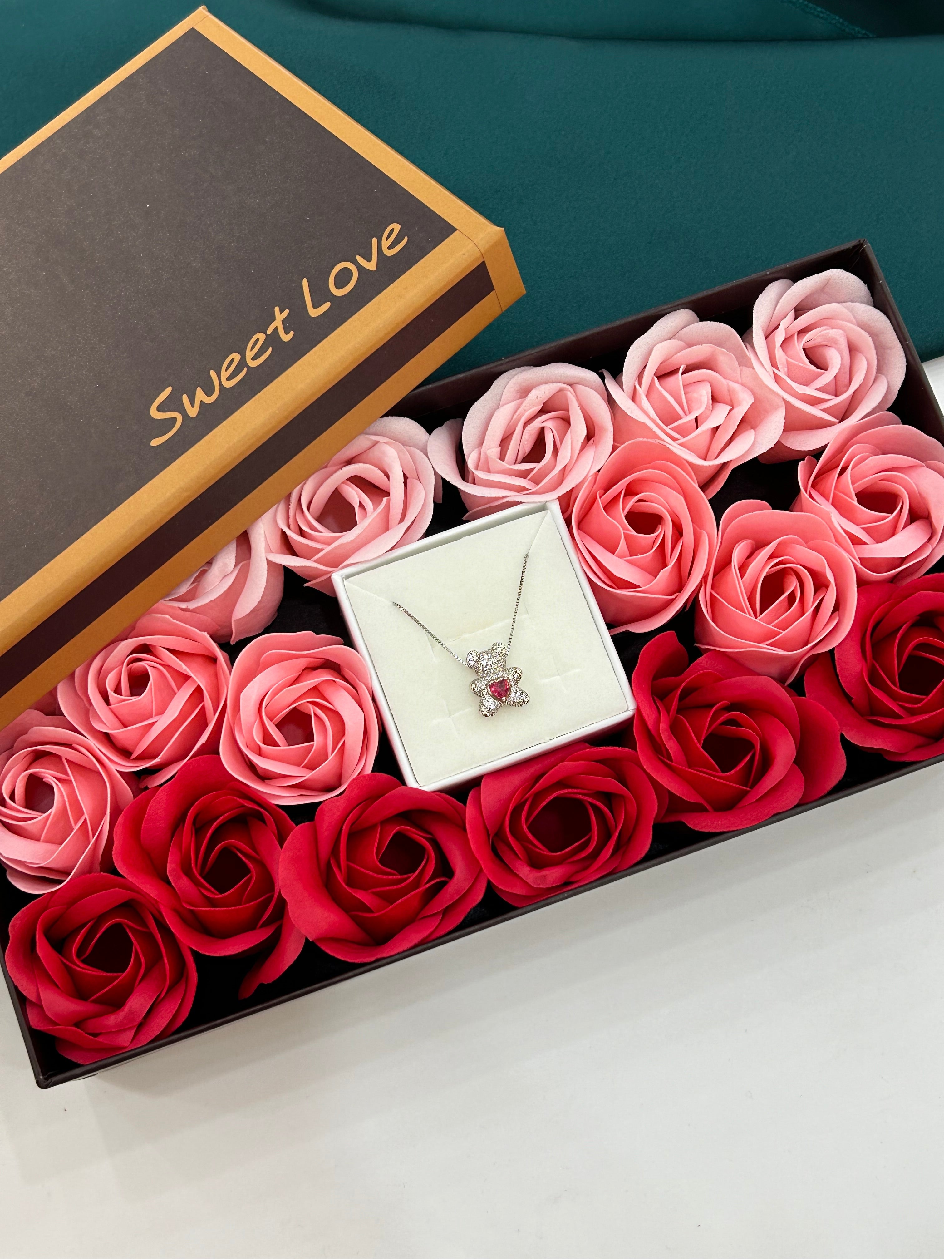 Box Tappeto di Rose Rosse Degradè