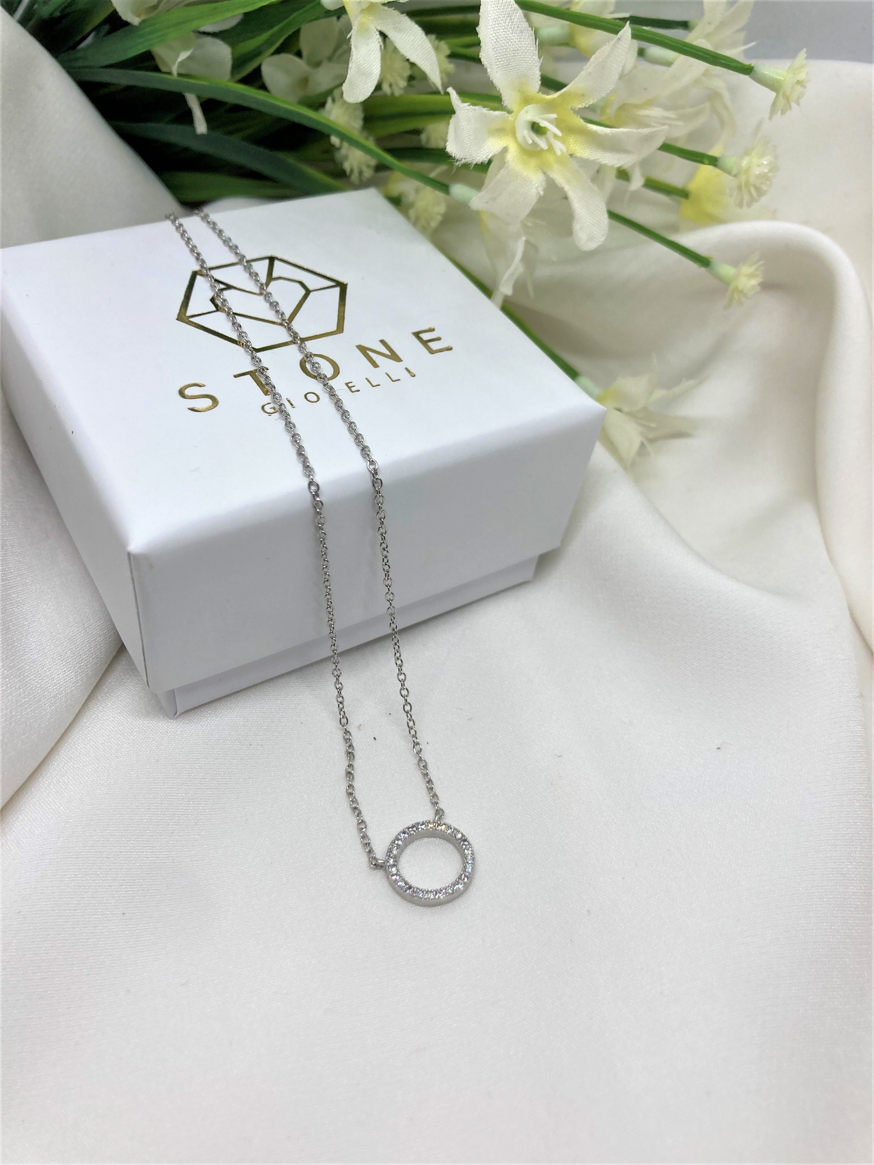 Collana cerchio zirconato