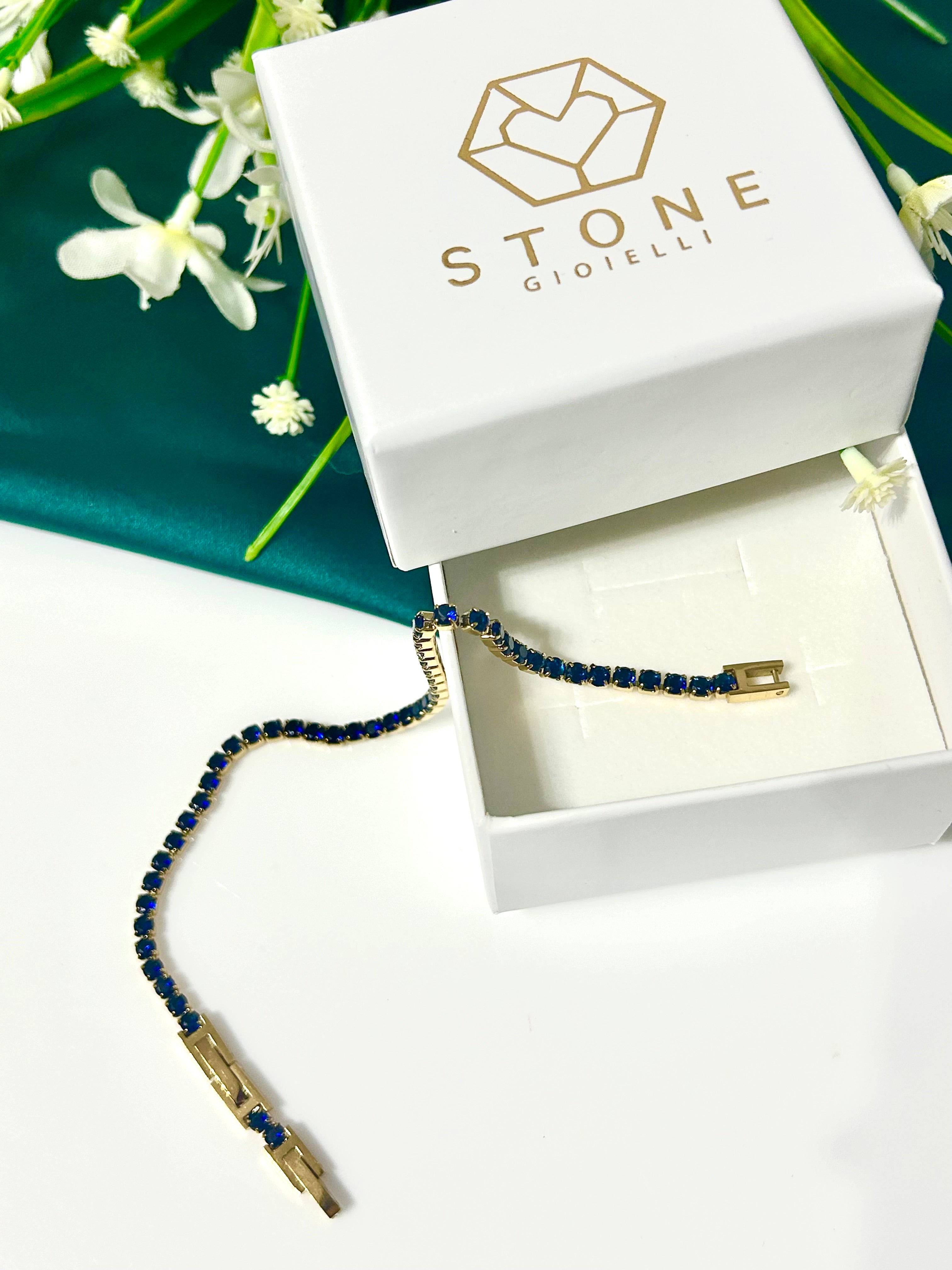 Bracciale Tennis Blu Gold